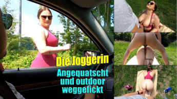 Die Joggerin. Angequatscht und outdoor weggefickt