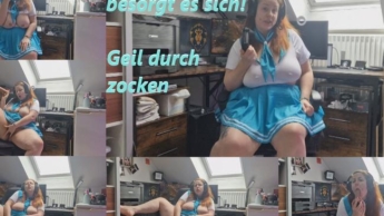 Gamer Freundin besorgt es sich! Geil durch zocken