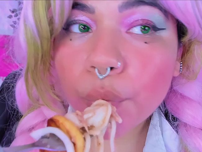 Mitsuri Kanjori ASMR: Fetisch, der Spaghetti isst und Geräusche macht