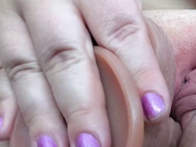 BBW Curvy Outdoor Dildofick mit nasser Pussy